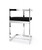 30" Black and Silver Velvet and Stainless Steel Low Back Bar Height Bar Chair