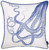 Homeroots Home Decor Blue And White Octopus Nautical Throw Pillow