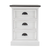 24" White and Brown Three Drawer Wood Nightstand