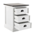 24" White and Brown Three Drawer Wood Nightstand
