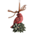 Ornament Redbird On Holly Red Ribbon 4H