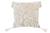 17" Beige and White Throw Pillow with Tassels