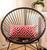 Homeroots Home Decor Red Greek Key Pattern Lumbar Throw Pillow, 12x20 Inches