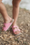 ROXONI Girls Comfort Sandals Double Buckle Adjustable Slip on Summer Slides Soft Footbed EVA Flat Slides Footbed Suede with Arch Support Non-Slip