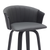 30" Gray And Black Faux Leather Swivel Bar Height Bar Chair