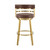 26" Coffee and Gold Faux Leather and Stainless Steel Low Back Counter Height Swivel Bar Chair