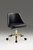 Black and Gold Faux Leather Adjustable Height Swivel Rolling Office Chair
