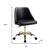 Black and Gold Faux Leather Adjustable Height Swivel Rolling Office Chair