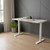 Adjustable Natural and White Wood and Stainless Steel Rolling Computer Desk