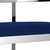 30" Blue and Silver Metal and Velvet Low Back Bar Height Bar Chair