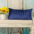 Homeroots Home Decor Blue Tufted Velvet Quilted Lumbar Throw Pillow, 14 x 24 x 4 Inches