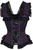 Top Drawer Purple/Black Swirl Brocade & Lace Steel Boned Corset with Cap Sleeves