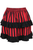 Red/Black Striped Ruched Bustle Skirt