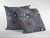 18” Gray Pink Floral Suede Zippered Throw Pillow