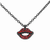 Daring Red & Black Lips Necklace