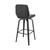 31" Gray And Black Faux Leather And Iron Swivel Bar Height Bar Chair