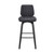 31" Gray And Black Faux Leather And Iron Swivel Bar Height Bar Chair