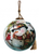 Winter Wreath Forest Snowman Hand Painted Mouth Blown Glass Ornament