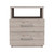 20" Gray Two Drawer Faux Wood Nightstand