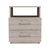 20" Gray Two Drawer Faux Wood Nightstand