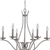 Nickel Candle Style Six Light Metal Dimmable Chandelier