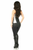Top Drawer Brocade & Faux Leather Steel Boned Corset