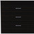 32" Black Three Drawer Dresser