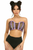 Lavish Holo & Fishnet Lace-Up Short Bustier Top