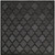 9' Charcoal And Black Square Trellis Indoor Outdoor Area Rug