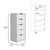 18" White Five Drawer Standard Chest