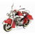 8" Red and Silver Metal Hand Painted Model Motorcycle Tabletop Sculpture