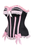 Top Drawer Black/Pink Steel Boned Burlesque Corset
