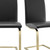 Set of Two Black and Gold Upholstered Leather Dining Side Chairs