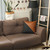 18" Black And Brown Faux Leather And Fabric Throw Pillow