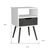 25" Gray Wood One Drawer Nightstand