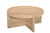 36" Natural Solid Wood Round Cross Legs Coffee Table