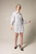Shirt Dress with Oversized Sleeves in White Floral
