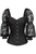 Top Drawer Black with Black Lace Steel Boned Long Sleeve Corset