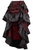 Red/Black Brocade Adjustable High Low Bustle Skirt