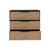 28" Natural and Black Three Drawer Dresser