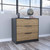 28" Natural and Black Three Drawer Dresser