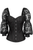 Top Drawer Black with Black Lace Steel Boned Long Sleeve Corset