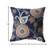 18” Indigo Orange Floral Suede Zippered Throw Pillow
