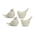 Set of Four Ivory Ceramic Bird Figurines - 880016451764