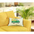 Set of Four 12" X 20" Green And White Fabric Lumbar Throw Pillow Covers