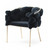 Black Geo Velvet and Brushed Brass Velvet Dining Chair - 606114578666