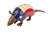 16" Red Off White And Blue Metal Armadillo Tabletop Sculpture - 880024630540