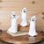 Set of Three Polyresin Halloween Ghost Figurines - 880024662855