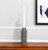 7" Gray Distressed Aluminum Geometric Tabletop Taper Candle Holder - 606114934783