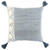 Homeroots Home Decor Ivory Blue Accent Stitch Color Block Throw Pillow, Ivory Blue, 20 x 20 Inches